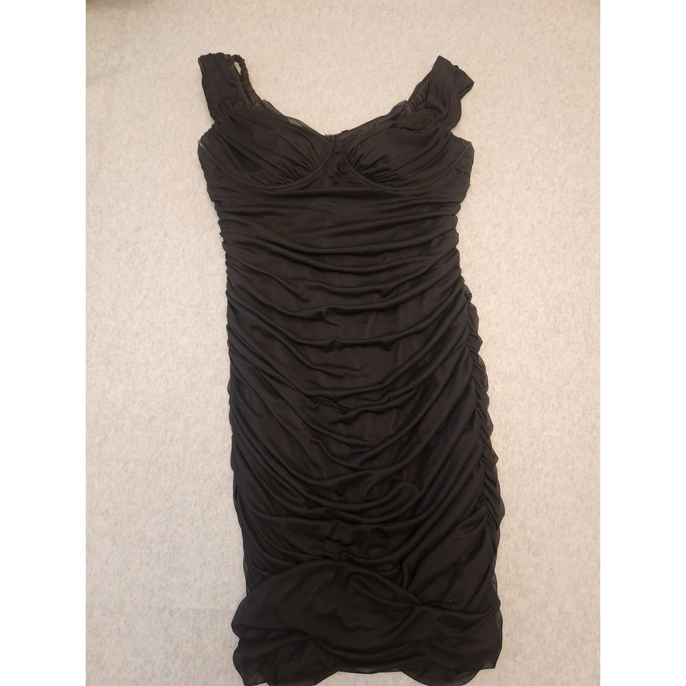 DB Studio Dress Womens 16 Black Ruched Sleeveless Cocktail Formal‎ Evening Gown